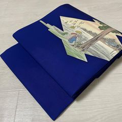 未使用 塩瀬 濃紺 九寸名古屋帯 - メルカリ