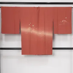 道行コート 袷 身丈90cm 裄丈68cm 正絹 Sランク セミフォーマル Lサイズ 金駒刺繍 ポケットあり 千鳥 源氏車 上品 華やか 茶系 RP 1237-12577