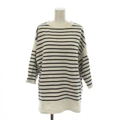 ビームスハート BEAMS HEART Tシャツ S 白 ホワイト 紺 ネイビー ボーダー柄 ボートネック 七分袖 /LP ■GY60