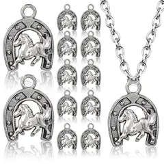 【新品】 [DOITOOL] 50個 ウエスタン馬 チャーム カウボーイ 合金 ペンダント トップ アンティーク調 馬モチーフ Diy ハンドメイド パーツ 素材 ネックレス ブレスレット キーホルダー 吊り下げ 飾り アクセサリーパーツ 2. 1