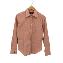 ラルフローレン RALPH LAUREN  ストライプ長袖シャツ 袖ポニー slim fit レディース UK：6 