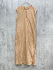 I_am アイアム 0121010408 V neck arrange stripe ops ノースリーブ ワンピース sizeF/茶 ■◇レディース