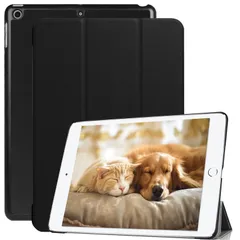 【特価商品】iPad ケース 9.7 インチ 第5世代 第6世代 (2018/2017) 通用カバー三つ折り スタンド オートスリープ機能 アイパッド用タブレットケースPU+PC 軽量 耐衝撃 iPad カバー (ブラック iPad 9.7 (2018/20