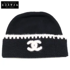 CHANEL シャネル 【美品】AA9203 ココマーク カシミヤ/シルク ビーニー ニット帽