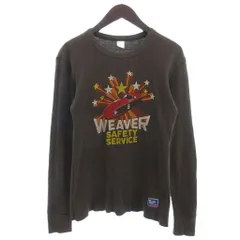 ザリアルマッコイズ THE REAL McCOY'S サーマルカットソー Tシャツ 長袖 ワッフル プリント 茶 ブラウン M のサムネイル
