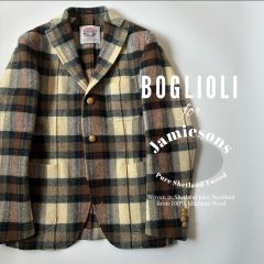BOGLIOLI K.JACKET 44 オンブレチェック ベージュ ネイビー - メルカリ