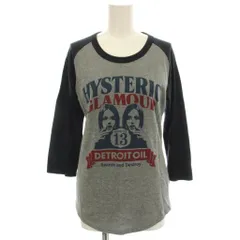 ヒステリックグラマー HYSTERIC GLAMOUR ラグラン ロンT Tシャツ カットソー ロゴ 長袖 F グレー 黒 20L-2810 /☆G