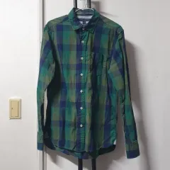 Tommy Hilfiger トミーヒルフィガー シャツ チェック柄 グリーンブルー M 95