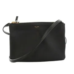 セリーヌ CELINE トリオ スモール ショルダーバッグ レザー 黒 ブラック /YM ■OH