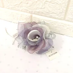 東京ソワール　プチソワール　コサージュ　ブローチ　フラワー　パープル系