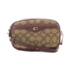 コーチ COACH ショルダーバッグ ウエストバッグ 2way ベージュ ワインレッド シグネチャー柄 ロゴ金具 F38687 /RI ■OS