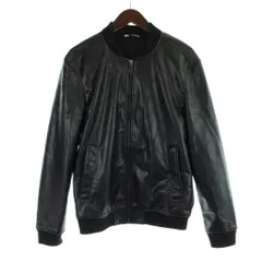 ザラ ZARA フェイクレザーボンバージャケット 上着 S 黒 ブラック 無地 リブ襟 長袖 /AB ■OS