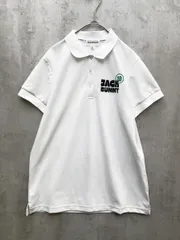 美品 Jack Bunny ジャックバニー ゴルフ ロゴプリント ZERO AQUA 鹿の子 半袖 ポロ シャツ size2/白 ■◆レディース