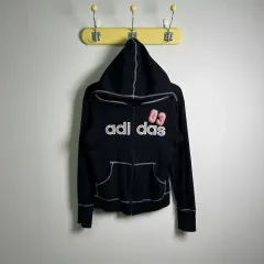 アディダス ロゴ y2k クロップド フードジップアップ L