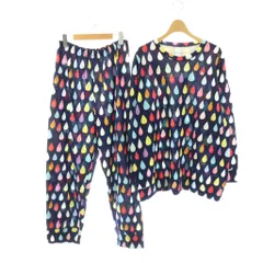 ツモリチサト スリープ tsumori chisato SLEEP 雨しずく コットン パジャマ セットアップ 上下 3L マルチカラー 紺 ネイビー