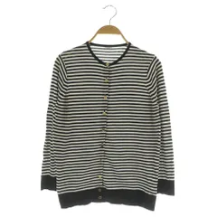 ミューズ ドゥーズィエム クラス MUSE de Deuxieme Classe FF30 GIZA クルーネック ボーダーカーディガン 長袖 ブラック /MY ■OS