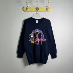 90's ディズニー ミッキーマウス スウェット ネイビー S