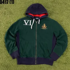 ポロ ラルフローレン フード ジップアップ グリーン ネイビー M