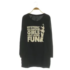 ヒステリックグラマー HYSTERIC GLAMOUR ガールプリント 長袖 Tシャツ チュニック F ブラック /MY ■OS