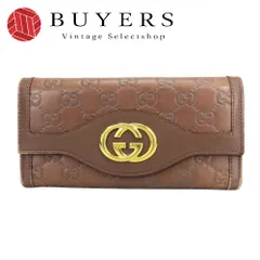 【中古】 グッチ 長財布（かぶせ蓋） インターロッキグG 282431 シマレザー ブラウン ゴールド金具 二つ折り カジュアル 小物 レディース 女性 GUCCI