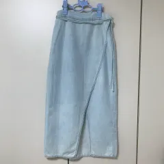 ザラ ライトブルーデニム ラップスカート ロングスカート