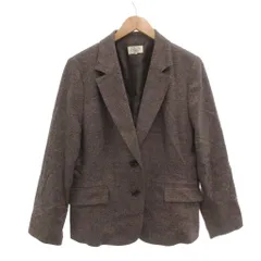 アリスバーリー Aylesbury テーラードジャケット L 茶 ブラウン 長袖 シングル シルク混 カシミヤ混 アンゴラ混 /NU ■GY59のサムネイル