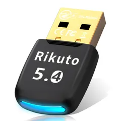 【新着商品】Rikuto Bluetoothアダプター 5.4 USB bluetooth レシーバー ブルートゥース ドングル 後付け子機 プラグ＆プレイ LMP 13.X 超低遅延 コンパクト 最大通信距離20M EDR/LE対応(省電力) A2DP/SB