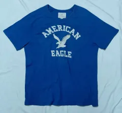 XL アメリカン イーグル BIG ロゴ 刺繍 ヴィンテージ Tシャツ (ブルー)
