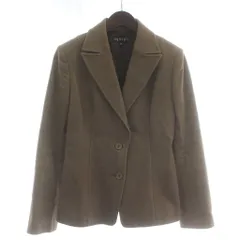 インディヴィ INDIVI テーラードジャケット シングル 2B 総裏地 38 茶色 ブラウン /XZ ■GY60