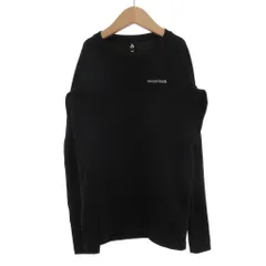 モンベル Montbell 長袖Tシャツ ロンT Tシャツ ラグラン 150 黒 ブラック 無地 ラウンドネック 長袖 /KB ■GY59