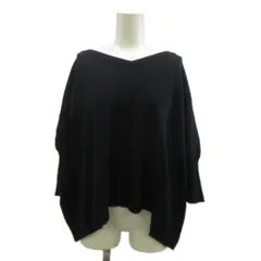 ピンキー&ダイアン ピンダイ PINKY&DIANNE ニット セーター ウール混 七分袖 Vネック 38 黒 ブラック /XZ ■GY58