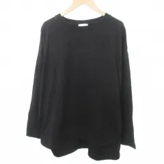 B&Y ユナイテッドアローズ BEAUTY&YOUTH ビューティー&ユース 美品 Tシャツ 長袖 無地 クルーネック 薄手 約Lサイズ 黒 ブラック ■YHS7