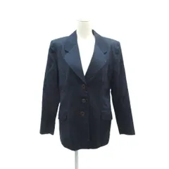 ハナエモリ HANAE MORI テーラードジャケット 上着 ミドル丈 シングルボタン 総裏地 40 L 紺 /SY43 ■ECD001