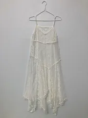 Chico チコ ワンピース F ホワイト コットン ナイロン レース 袖なし ミモレ・半端丈 フレア