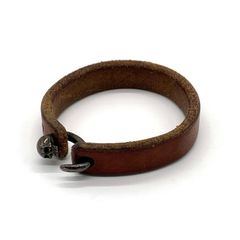 レザーとパラコードのカフブレスレット（ミッレフィオーリ・ロック