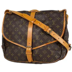 ルイ・ヴィトン Louis Vuitton ソミュール35 斜め掛け ショルダーバッグ モノグラム ブラウン M42254 レディース 【中古】