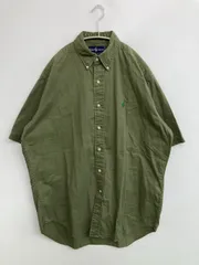 Ralph Lauren ラルフローレン シャツ/ブラウス M カーキ コットン 無地 ワンポイント 刺繍 ミドル丈 半袖 ボタンダウン レギュラーカラー