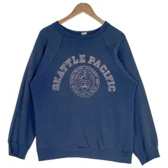 80's Champion チャンピオン SEATTLE PACIFIC ラグランスリーブ スウェットトレーナー ブルー USA製 Size XL