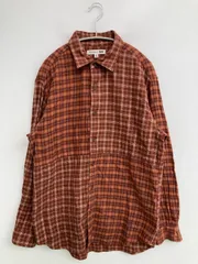 UNIQLO JW Anderson ユニクロジェイダブリューアンダーソン シャツ/ブラウス M ブラウン コットン チェック柄 長袖 レギュラーカラー