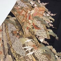 訪問着　フルセット　着物　正絹　金彩　パールトーン加工　上品　N5 訪問着のみ 情景 金彩加工 手刺繍 パールトーン加工 167 着物 Q5
