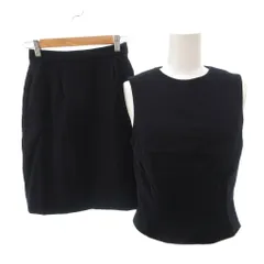 フォクシー ブティック FOXEY BOUTIQUE セットアップ ノースリーブトップス スカート ウール 38 紺 ネイビー /YJのサムネイル