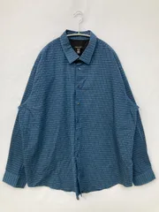 VAN HEUSEN ヴァンヒューゼン シャツ/ブラウス XXL ブルー コットン チェック柄 ミドル丈 長袖 レギュラーカラー