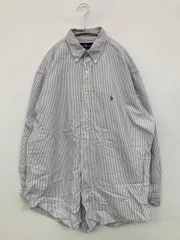Ralph Lauren ラルフローレン シャツ/ブラウス 16-33 ブルー コットン ストライプ柄 ワンポイント ブランドロゴ 長袖 ミドル丈 ボタンダウン