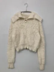 continuer de NICE CLAUP コンティニューデナイスクラップ ブルゾン F アイボリー ナイロン フェイクファー 無地 ショート丈 フードなし ジップアップ