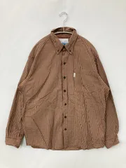 Columbia コロンビア シャツ/ブラウス M ブラウン コットン チェック柄 ワンポイント ミドル丈 長袖 ボタンダウン
