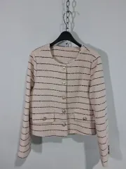 ツイード ストライプ ピンク ジャケット