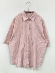 SPRAY PREMIUM スプレイプレミアム シャツ/ブラウス ピンク コットン ストライプ柄 ミドル丈 レギュラーカラー 半端袖