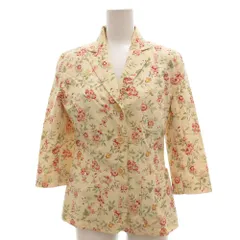 ピーエスポールスミス PS Paul Smith Women テーラードジャケット 40 背抜き シングル 花柄 ベージュ 春秋 /AE ■ECA001