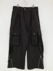 Casper John キャスパージョン カーゴパンツ S ブラック クロップド・半端丈 コットン 無地 ワイド・ルーズ レギュラー ストレート ウエストゴム・紐のサムネイル