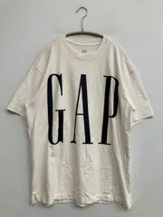 GAP ギャップ Tシャツ/カットソー S ホワイト 前面プリント ブランドロゴ ミドル丈 半袖 クルーネック(丸首)
